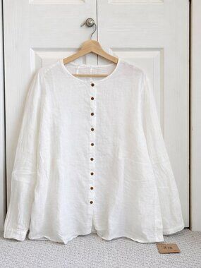 100% Linen Button Down Shirt - Brand New with Tags